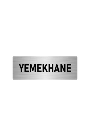 Metal Yönlendirme Levhası, Departman Kapı Isimliği Yemekhane 5x20 Cm Gümüş Renk
