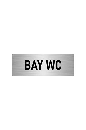 Metal Yönlendirme Levhası, Departman Kapı Isimliği Bay Wc 7x20 Cm Gümüş Renk