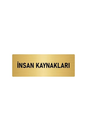 Metal Yönlendirme Levhası, Departman Kapı Isimliği Insan Kaynakalrı 7x20 Cm Altın Renk