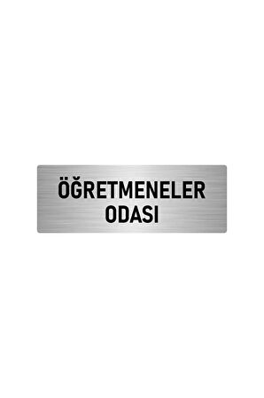 Metal Yönlendirme Levhası, Departman Kapı Isimliği Öğretmenler Odası 5x20 Cm Gümüş Renk
