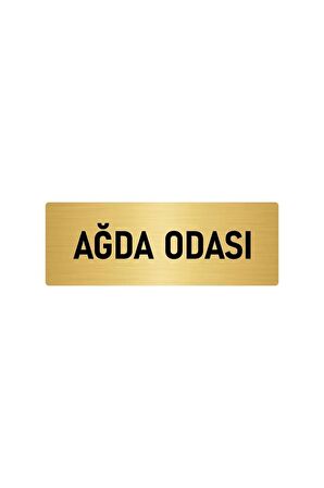 Metal Yönlendirme Levhası, Departman Kapı Isimliği Ağda Odası 7x20 Cm Altın Renk
