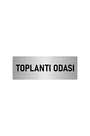Metal Yönlendirme Levhası, Departman Kapı Isimliği Toplantı Odası 5x20 Cm Gümüş Renk