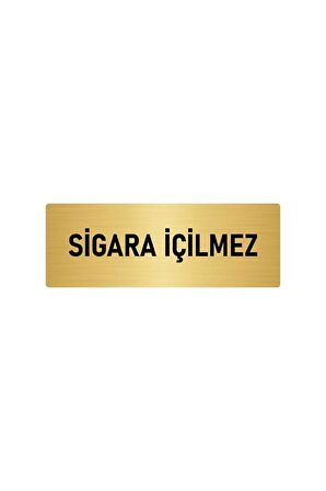 Metal Yönlendirme Levhası, Departman Kapı Isimliği Sigara Içilmez 7x20 Cm Altın Renk