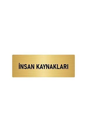 Metal Yönlendirme Levhası, Departman Kapı Isimliği Insan Kaynakları 5x20 Cm Altın Renk