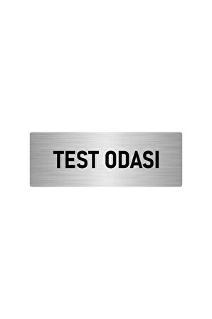 Metal Yönlendirme Levhası, Departman Kapı Isimliği Test Odası 5x20 Cm Gümüş Renk