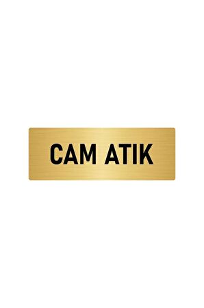 Metal Yönlendirme Levhası, Departman Kapı Isimliği Cam Atık 5x20 Cm Altın Renk
