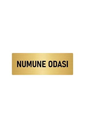 Metal Yönlendirme Levhası, Departman Kapı Isimliği Numune Odası 7x20 Cm Altın Renk