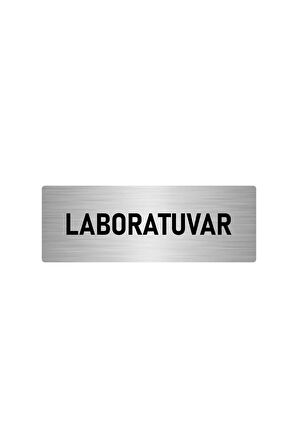 Metal Yönlendirme Levhası, Departman Kapı Isimliği Laboratuvar 5x20 Cm Gümüş Renk