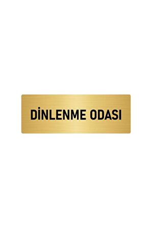 Metal Yönlendirme Levhası, Departman Kapı Isimliği Dinlenme Odası 5x20 Cm Altın Renk