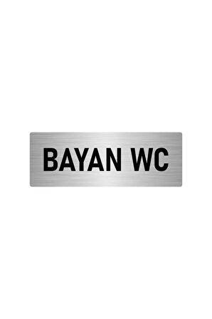 Metal Yönlendirme Levhası, Departman Kapı Isimliği Wc 7x20 Cm Gümüş Renk