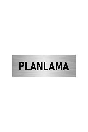 Metal Yönlendirme Levhası, Departman Kapı Isimliği Planlama 7x20 Cm Gümüş Renk