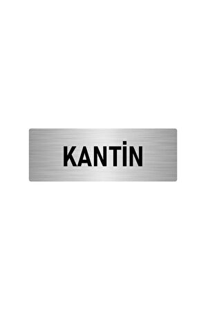 Metal Yönlendirme Levhası, Departman Kapı Isimliği Kantin 5x20 Cm Gümüş Renk