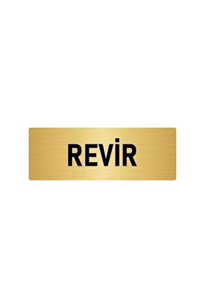 Metal Yönlendirme Levhası, Departman Kapı Isimliği Revir 7x20 Cm Altın Renk