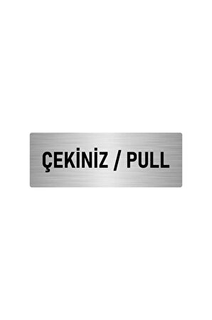 Metal Yönlendirme Levhası, Departman Kapı Isimliği Çekiniz/pull 5x20 Cm Gümüş Renk