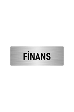 Metal Yönlendirme Levhası, Departman Kapı Isimliği Finans 5x20 Cm Gümüş Renk