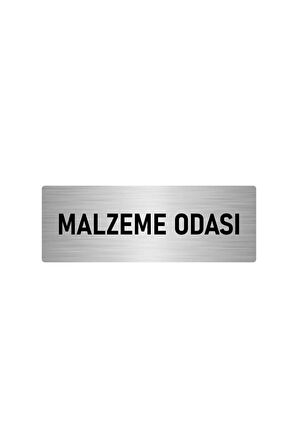 Metal Yönlendirme Levhası, Departman Kapı Isimliği Malzeme Odası 5x20 Cm Gümüş Renk