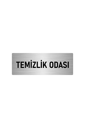 Metal Yönlendirme Levhası, Departman Kapı Isimliği Temizlik Odası 5x20 Cm Gümüş Renk