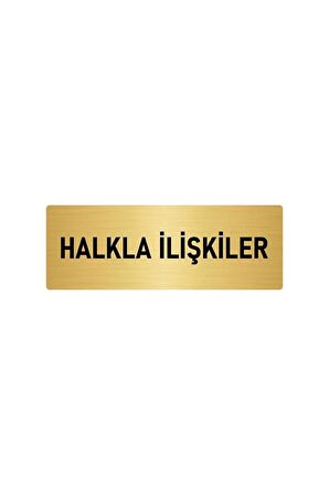 Metal Yönlendirme Levhası, Departman Kapı Isimliği Halkla Ilişkiler 7x20 Cm Altın Renk