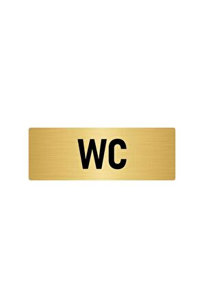 Metal Yönlendirme Levhası, Departman Kapı Isimliği Wc 5x20 Cm Altın Renk