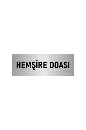 Metal Yönlendirme Levhası, Departman Kapı Isimliği Hemşire Odası 5x20 Cm Gümüş Renk