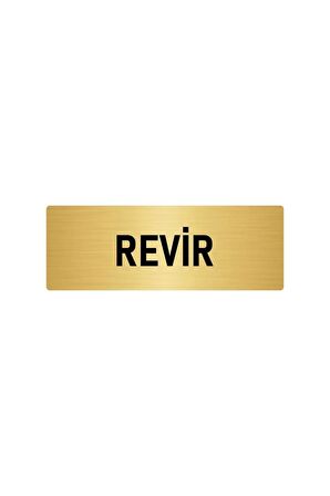 Metal Yönlendirme Levhası, Departman Kapı Isimliği Revir 5x20 Cm Altın Renk