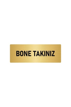 Metal Yönlendirme Levhası, Departman Kapı Isimliği Bone Takınız 5x20 Cm Altın Renk