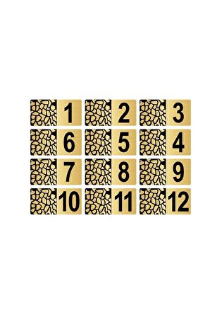 Metal Kapı Masa Dolap Posta Kutusu Numarası 7x14 Cm Altın Renk (1…12)