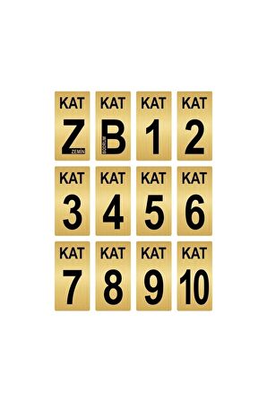 Apartman Bina Kat Numarası Levhası 6x12 Cm Altın Renk