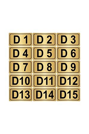 Metal Kapı,masa,dolap Numarası 3,5x6 Cm