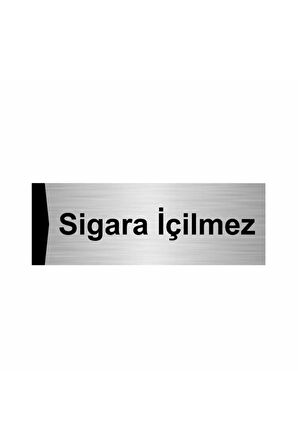 Sigara Içilmez 10x20cm Gümüş Renk Metal Yönlendirme Levhası