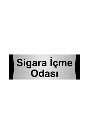 Sigara Içme Odası 5x20cm Gümüş Renk Metal Yönlendirme Levhası