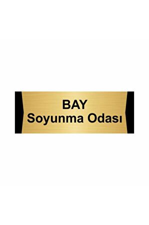 Bayan Soyunma Odası 5x20cm Altın Renk Metal Yönlendirme Levhası