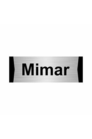 Mimar 7x20cm Gümüş Renk Metal Yönlendirme Levhası