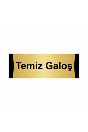 Temiz Galoş 5x20cm Altın Renk Metal Yönlendirme Levhası