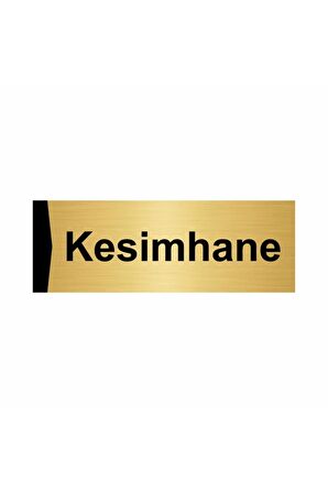 Kesimhane 5x20cm Altın Renk Metal Yönlendirme Levhası