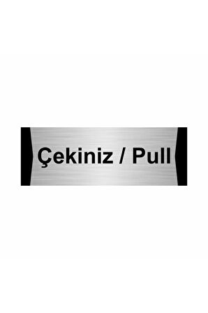 Çekiniz/pull 5x20cm Gümüş Renk Metal Yönlendirme Levhası