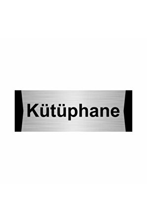 Kütüphane 10x20cm Gümüş Renk Metal Yönlendirme Levhası