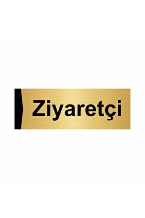 Ziyaretçi 5x20cm Altın Renk Metal Yönlendirme Levhası