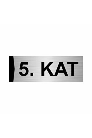 5.kat 5x20cm Gümüş Renk Metal Yönlendirme Levhası