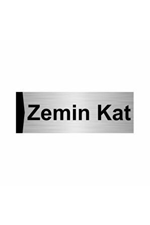 Zemin Kat 5x20cm Gümüş Renk Metal Yönlendirme Levhası