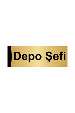 Depo Şefi 5x20cm Altın Renk Metal Yönlendirme Levhası