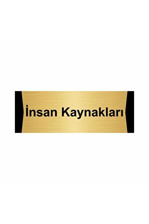 Insan Kaynakları 5x20cm Altın Renk Metal Yönlendirme Levhası