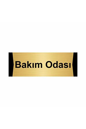 Bakım Odası 7x20cm Altın Renk Metal Yönlendirme Levhası