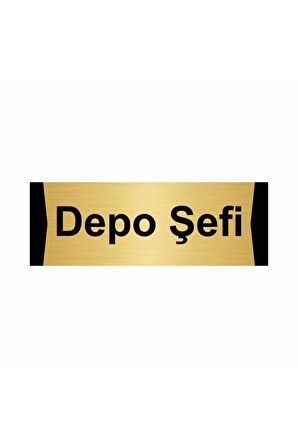 Depo Şefi 5x20cm Altın Renk Metal Yönlendirme Levhası