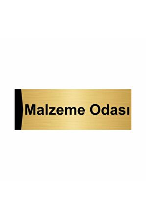 Malzeme Odası 5x20cm Altın Renk Metal Yönlendirme Levhası