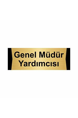Genel Müdür Yardımcısı 5x20cm Altın Renk Metal Yönlendirme Levhası