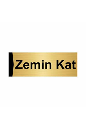 Zemin Kat 7x20cm Altın Renk Metal Yönlendirme Levhası