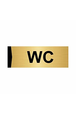 Wc 5x20cm Altın Renk Metal Yönlendirme Levhası