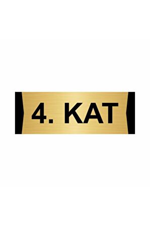 4.kat 5x20cm Altın Renk Metal Yönlendirme Levhası