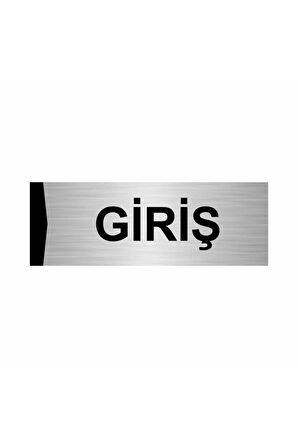 Giriş 5x20cm Gümüş Renk Metal Yönlendirme Levhası